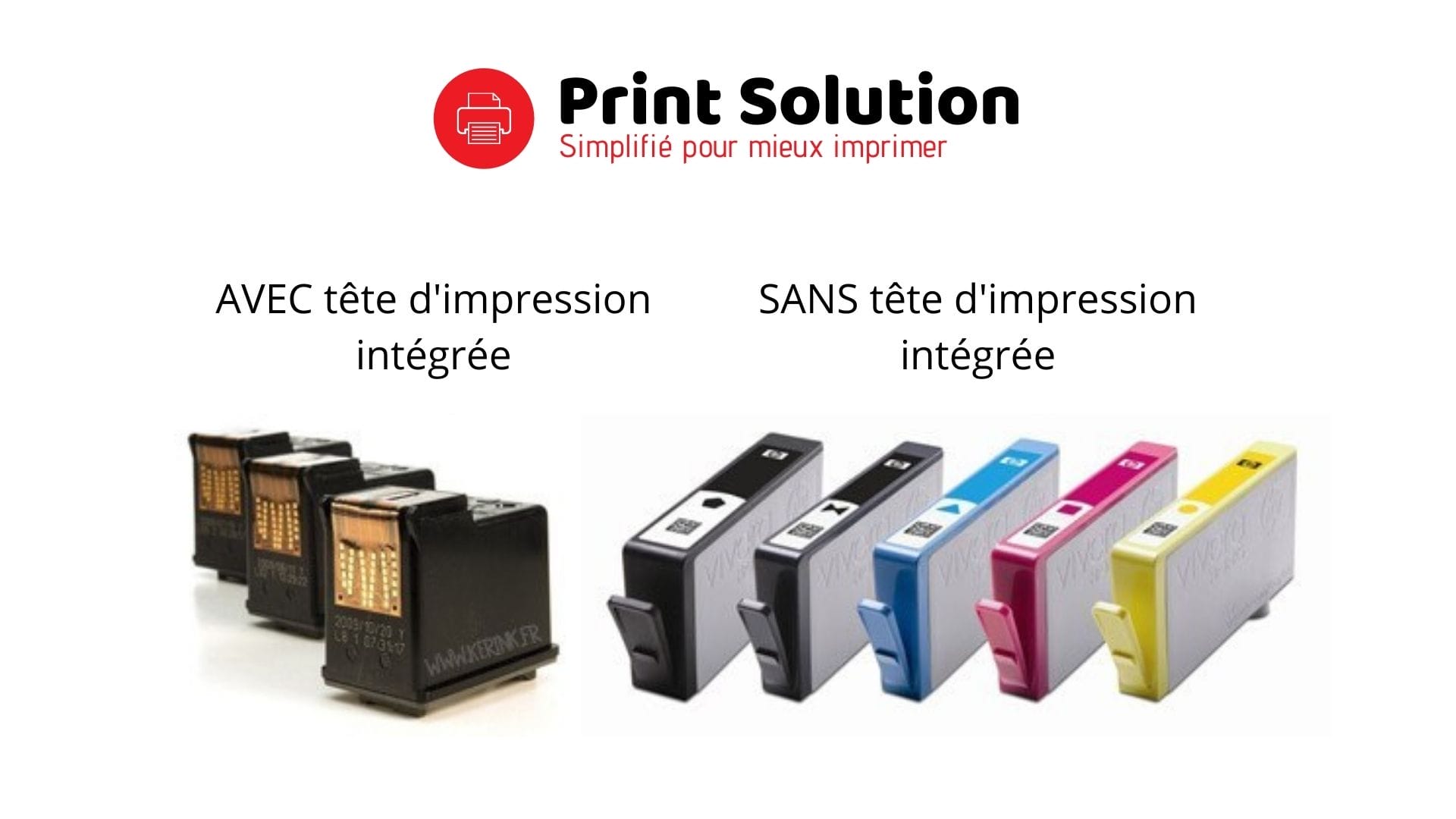 Différence entre les cartouches d’imprimante AVEC et SANS têtes d’impression